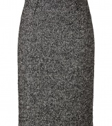 A contemporary-chic take on workwear, Paule Kas sharply tailored pencil skirt is a superbly sophisticated choice with endless pairing possibilities - Hidden back zip, kick pleat - Tailored fit - Team with feminine tops and flawless platform pumps