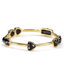 The bangle continues to be a must, and this scattered stone style from kate spade new york demands a spot on your wrist. A bold contrast of black and gold adds easy to wear impact to every look.