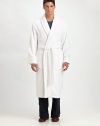 Luxurious hydro cotton robe featuring a classic shawl collar, wide cuffs and generous patch pockets, rendered from the finest cotton, that gets softer the more times you wash it.Shawl collarFront patch pocketsSelf-tie belt at waistAbout 50 from shoulder to hemCottonMachine washImported