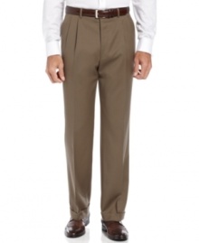 Head into neutral territory. These tan pants from Lauren by Ralph Lauren have quiet confidence.