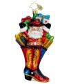 Merry Christmas, ya'll! Santa kicks the holidays off right in a Texas-sized boot from Christopher Radko. Hand-painted flame and star detail from heel to toe, plus chili pepper and cactus wrapping paper, make it must-have.