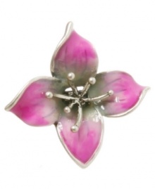 Channel style inspired by the tropics. Lucky Brand's stunning orchid ring features a pink enamel surface set in silver tone mixed metal. Size 7.