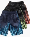 He'll need to take a dip to cool down the blazing style of these electrifying Nike swim trunks.