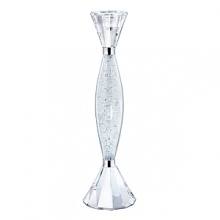 Place a candle and watch the flame dance off the facets of 3,150 crystals encased in this sparkling candleholder. It has a clear crystal base with 18 gleaming facets and silver-tone metal details. Coupled with tea lights or placed individually, these candleholders make your special moments exceptionally memorable and festive.