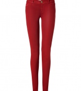 Embrace the seasons love for luxe color with Current Elliotts contemporary coated jean-leggings - Four-pocket style, zip fly, button closure, belt loops - Extra form-fitting - Pair with tissue tees and dramatic fur coats, or go for a more casual look with a knit tops and wedges