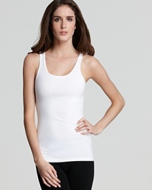 This tank-top shaper with thick shoulder straps keeps you sleek and trim.