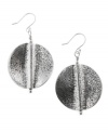 Well-rounded. A stylish circular silhouette defines these textured drop earrings from Lucky Brand. Crafted in silver tone mixed metal, they're nickel-free and appropriate for sensitive skin). Approximate drop: 2 inches.