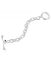 Go for an understated, yet stylish look with the link bracelet from Robert Lee Morris. It's crafted from silver-tone mixed metal and features a toggle closure. Approximate length: 7-1/2 inches.