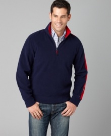 With a sporty contrast stripe on the sleeves, this fleece from Tommy Hilfiger is an instant winner.