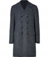 With a classic cut and streamlined styling, this Ermanno Scervino coat injects timeless sophistication into any look - Notched lapel, long sleeves, buttoned cuffs, double-breasted buttoned front, flap and slit pockets, back vent - Classic straight silhouette, hits at the thigh - Style with slim trousers, a patterned button-down, and sleek ankle boots