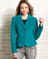 Achieve your most polished look for day or night in Jou Jou's wool-blend peplum-style blazer.