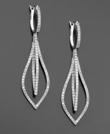 Breathtaking sculptural style with a light, easy movement. 14k white gold chandelier earrings with sparkling pavé and round-cut diamonds (1/2 ct. t.w.).