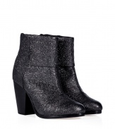 Offered in textured metallic leather, the versatile-yet-chic Newbury boots from Rag & Bone are sure to be a new-season staple - Rounded toe, metallic leather, seaming details, stacked leather heel, back zip closure - Hits above the ankle - Try with a modernized pencil skirt and a classic tee or skinny jeans and an oversized cardigan