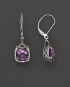 Badgley Mischka Amethyst Earrings With White And Brown Diamonds