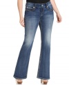 Team your favorite tops with Seven7 Jeans' plus size bootcut jeans, finished by a medium wash.