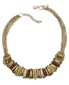 Rondelles round out this necklace from INC International Concepts. Crafted from 12k gold-plated mixed metal. Approximate length: 18-1/2 inches + 3-inch extender.