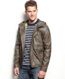 A sleek finish and sporty hood give this Volcom jacket it's modern style.