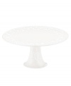 An elegant white-on-white pattern, embossed vine motif and interior glaze adorn this medium cake stand from Lenox dinnerware. The dishes from the Opal Innocence Carved collection get the dessert table set for refined dining every day. Qualifies for Rebate