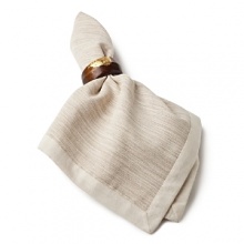 Space dyed yarn creates subtle color variances in this chic, neutral napkin.