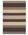 Soothing stripes of chocolate and cream add delicious texture to any ordinary space. Made from structured-weave polypropylene, this indoor/outdoor rug from Couristan is 100% recyclable and resistant to fading, mildew and mold.