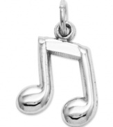 Hit all the right notes! This cute musical note charm is perfect for the aspiring musician. Crafted in polished 14k white gold with a flat back. Chain not included. Approximate length: 2/5 inch. Approximate width: 1/2 inch.