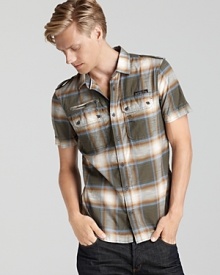 A boldly checked shirt in vintage-inspired hues from Diesel.