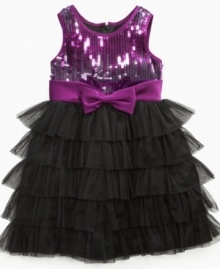 Make her the princess of the party with this ruffle tiered party dress from Marmellata.