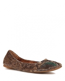 Simply sweet, these slip-on flats in snakeskin embossed leather create instant, elegant ease. By Lucky Brand.