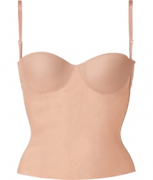 Add instant sex appeal to your cocktail party look with this d?colletage-enhancing corset from La Perla - Underwire, padded cups, adjustable wide-set straps, fitted silhouette, back seaming details and hook and eye closure - Pair with a slinky evening dress, or under an oversized blazer