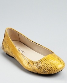 In genuine snakeskin, these exotic KORS Michael Kors flats offer luxurious style with low key appeal.