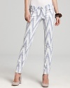 A bold Ikat print lends worldly flair to these AG Adriano Goldschmied skinny jeans.