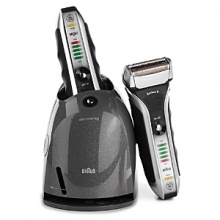 A truly close shave in a single stroke, this Gillette blade technology cuts hair close, while the smartfoil action head moves to the contours of your face. The Clean and Renew system automatically cleans, lubricates, dries and charges the shaver. Great for a clean and smooth shave.