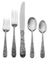 Elegant Kirk Stieff flatware is designed with the unsurpassed standards of excellence that have made it an American tradition. The Repousse place settings are no exception, with grand flourishing style and ornately sculpted blooms in lavish sterling silver.