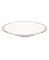 Fashion a stunning table in French Lace dinnerware. Platinum trim and an intricate floral pattern plucked right off the runway adorn this elegant, easy-clean rim soup bowl from Marchesa by Lenox.