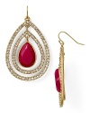 Dress up your days and nights in richly hued, radiant accessories. Earrings by Aqua.