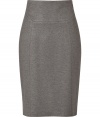 Sleekly sophisticated, Hugos grey viscose stretch skirt is a workwear must - Higher-waisted pencil cut is fitted and ultra-feminine - Decorative seams flatter and contour every curve - Banded waist and rear zip - Hits above the knee - Easily transitions from the office to after hours cocktails, dinners and events - Pair with a silk blouse and blazer or a cashmere pullover and leather jacket and style with platform pumps