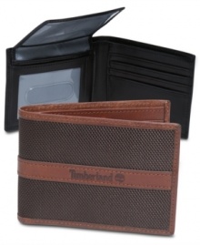 Handsomely sporty passcase wallet by Timberland.