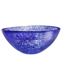 Speckled with royal ocean blue, the Tellus crystal bowl makes a brilliant centerpiece for the dining room or coffee table. Its minimalist shape is perfect for holding mixed greens or dinner rolls but looks simply stunning all on its own.