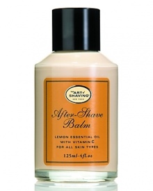 The After-Shave Balm is recommended for normal, sensitive or dry skin, and for applying during dry winter months. For optimum results: Prepare your skin with Lemon Pre-Shave Oil. Apply Lemon Shaving Cream with Shaving Brush to generate a rich warm lather, soften and lift the beard, open pores, bring sufficient water to the skin and gently exfoliate. Soothe, refresh and regenerate the skin after shaving with Lemon After-Shave Balm.