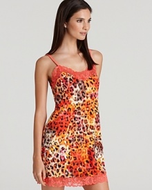 A colorful play on the leopard print trend takes this Josie chemise to the wild side.