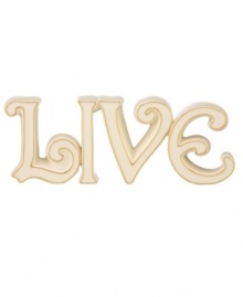 Live a little. Elegantly crafted in gold-trimmed ivory porcelain, this Lenox Expressions figurine is an inspiration in any home. Qualifies for Rebate