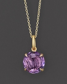 18K yellow gold is set with a sparkling amethyst.