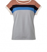 Work a cool colorblock into your edgy Downtown look with Marc by Marc Jacobs bold striped top - Wide neckline, dolman short sleeves, cream trim - Loosely fitted - Wear with skinnies, flats and a crossbody bag