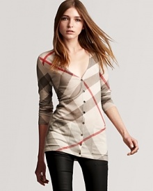 Boasting Burberry Brit's signature check, this luxe cardigan lends timeless style to your every day.