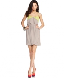 Neon colorblocking add a stylish edge to this BCBGeneration dress -- pop it with brights for a standout summer look!