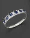 Diamonds and sapphires in a 14K white gold ring.