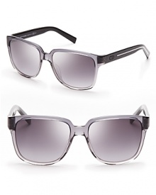 For him or for her, these slick gray-to-clear wayfarers have that added Dior dose of fashion, with logo temples and metallic details.