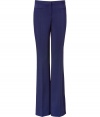 Channel ultra-sleek retro style in this flattering wide leg pants from Versace - High waisted, flat front, welt pockets at hip, wide leg with crease detail - Wear with a sheer silk blouse, a bold shoulder blazer, and platform heels