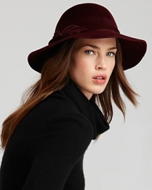 Plush perfection: this soft, rabbit fur wine-colored Helen Kaminski hat is sure to become a forever favorite.