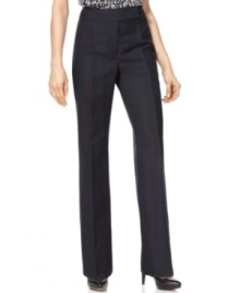 A clean front and a flattering fit make these pants a staple for the office. Mix and match with other pieces from Tahari by ASL's full collection of suit separates.